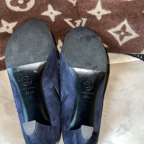 CHANEL Navy and Black Ankle Boots - Picture 9 of 13